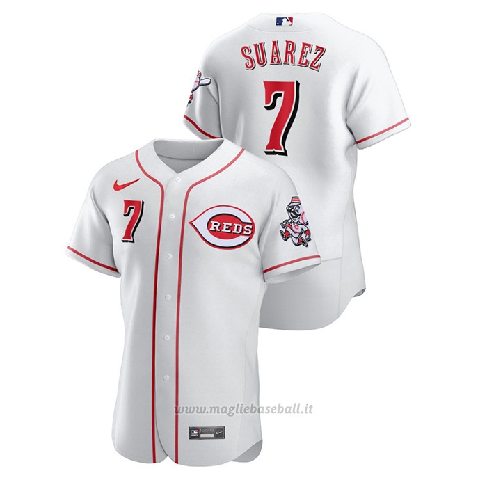Maglia Baseball Uomo Cincinnati Reds Eugenio Suarez Autentico Bianco